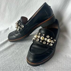 ❌SOLD❌ Kate Spade Black Rhinestone Pearl Loafers